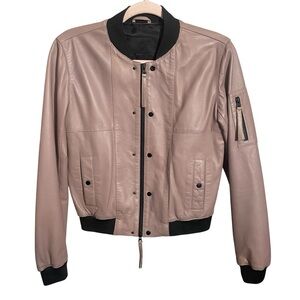 Control Sector Forever Leather Bomber Jacket Size XS Retail $595